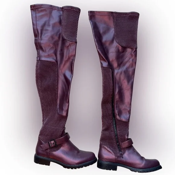 Plum Over-the-Knee Boots - Picture 2 of 8